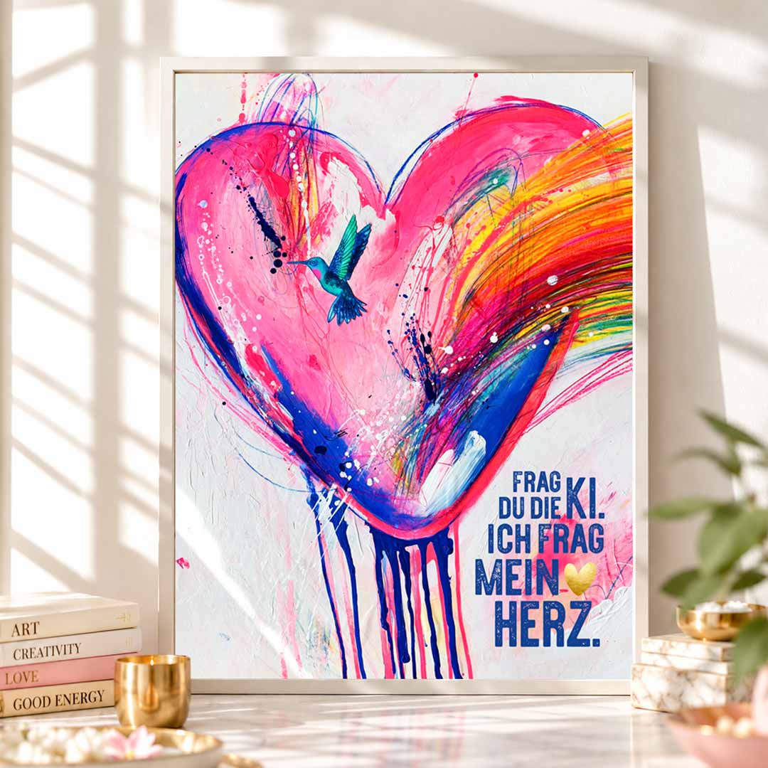 Artwork „Frag du die KI. Ich frag mein Herz“
