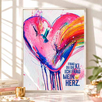 Artwork „Frag du die KI. Ich frag mein Herz“